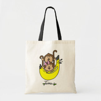 Bolsa Tote Menino do macaco e camiseta e presentes gêmeos da