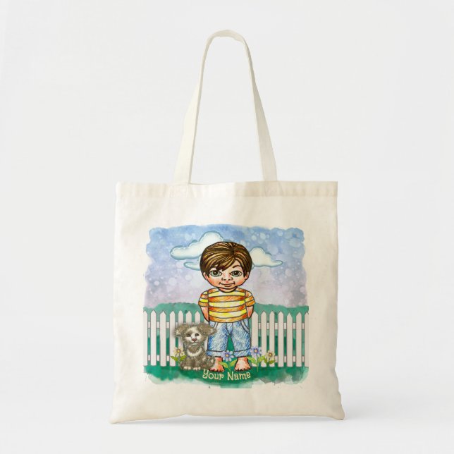 Bolsa Tote Menino e Cachorro  (Frente)