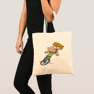 Bolsa Tote Menino Engraçado Andando de Monociclo