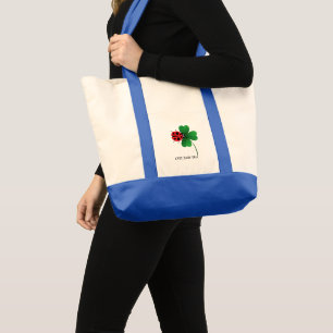 Bolsa Tote Menino vermelho-branco-escaravelho-de-folha-sortud