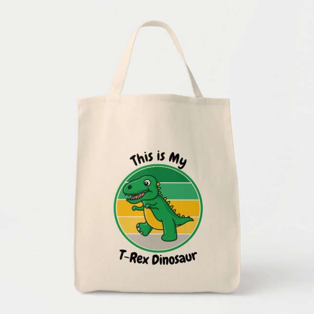 Bolsa Tote Meninos Dinossauro do Halloween Este é o meu Dinos (Frente)