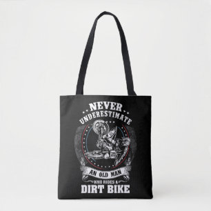 Bolsa Tote Mens Dirt Bike Engraçado Nunca Subestime uma Mãe