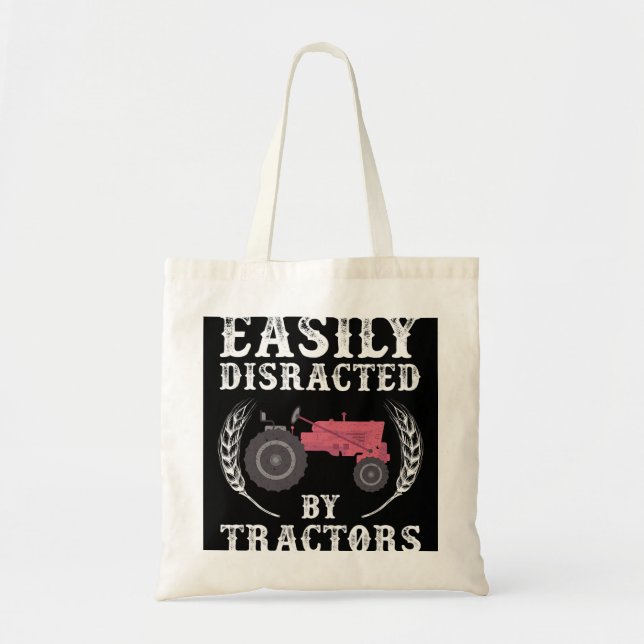 Bolsa Tote Mens facilmente distraídos pelo fabricante de trat (Frente)