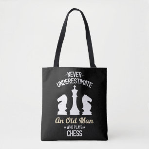 Bolsa Tote Mens Nunca Subestimam Um Velho Que Joga Ches