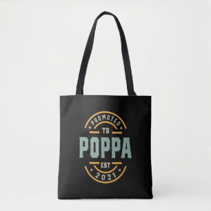 Bolsa Tote Mens Promovidos Para Poppa Est. 2021 - Pai Grandpa
