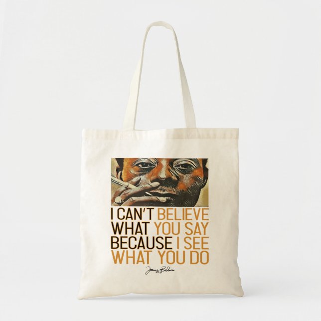 Bolsa Tote Mens Womens James Baldwin Oferece Presentes Para F (Frente)