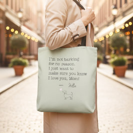 Bolsa Tote Mensagem de Amor Dachshund Personalizada Verde Sal