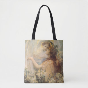 Bolsa Tote Mensagem de Angel de George Swather, Vintage Art