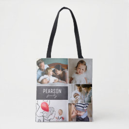 Bolsa Tote Mensagem especial Colagem de fotos da família pers