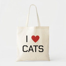 Bolsa Tote Mensagem I Heart Cats