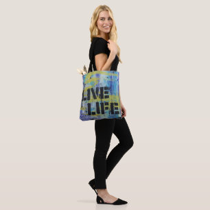 Bolsa Tote Mensagem Live Life Abstrato