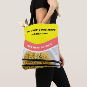Bolsa Tote Mensagem Personalizada do Pacote de Noodles Engra