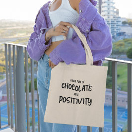 Bolsa Tote Mensagem Pessoal Chocolate & Positivity