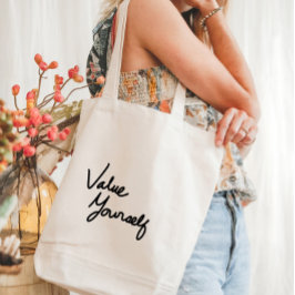 Bolsa Tote Mensagem Positiva de Autoestima para Autocuidado