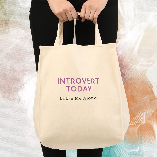 Bolsa Tote Mensagens de Introdução e Extrovert Engraçadas (Criador carregado)