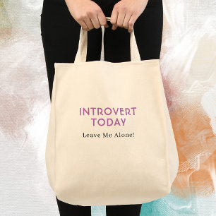 Bolsa Tote Mensagens engraçadas de introvertido e extrovertid