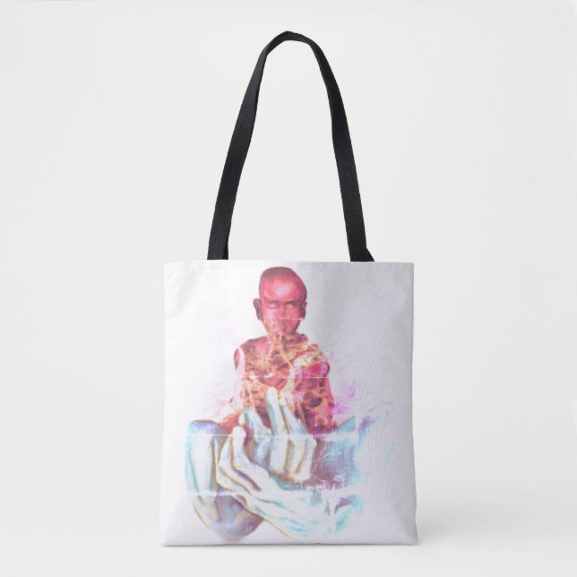 Bolsa Tote Mente quieta mãos azuis (Frente)