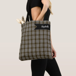 Bolsa Tote Menzies Dun Clan Tartan Xadrez escocesa