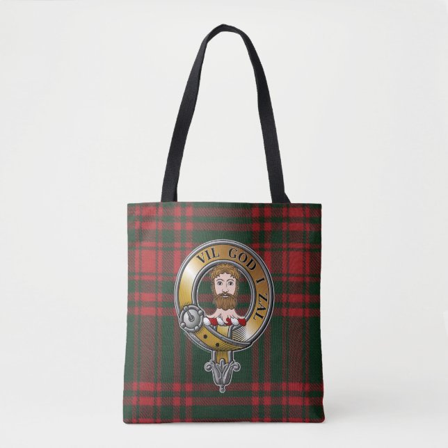 Bolsa Tote Menzies Tartan e Crachá (Frente)