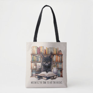 Bolsa Tote Meow É A Hora De Atingir Os Livros