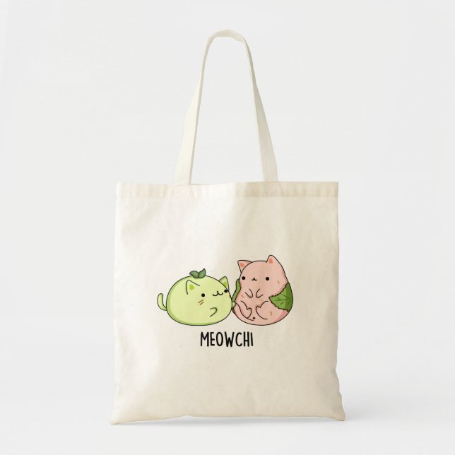 Bolsa Tote Meowchi Funny Mochi Pun (Frente)