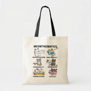 Bolsa Tote Meowtemática Piadas Matemáticas de Gatos para Aman