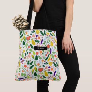 Bolsa Tote Mercado de compras de Frutas e legumes Whimsical