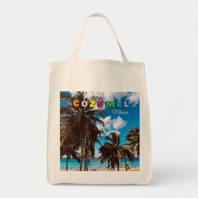Bolsa Tote Mercado de Lembranças de Cozumel México (Frente)