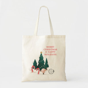 Bolsa Tote Merece Natal Nome Personalizado Orçamento de Logot