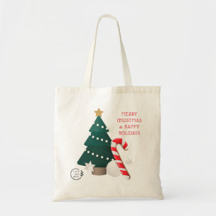 Bolsa Tote Merece Natal Nome Personalizado Orçamento de Logot