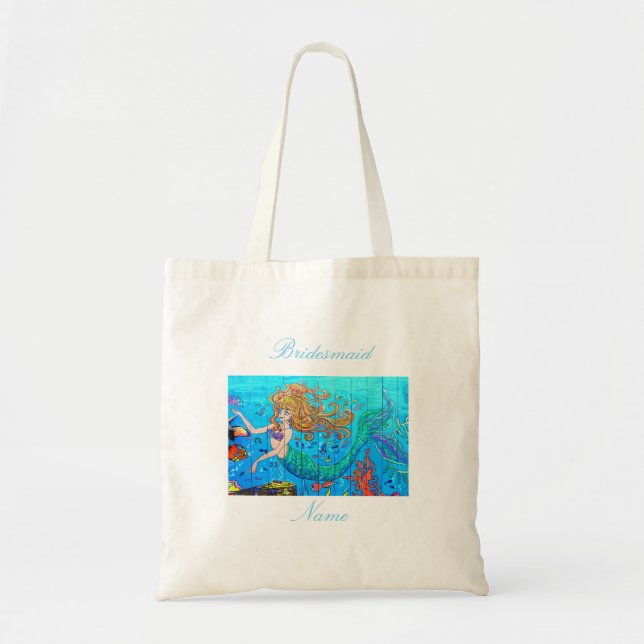 Bolsa Tote Mereia-de-cauda-azul-vermelha (Frente)
