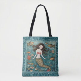 Bolsa Tote Mermaid Watercolor Personalizada