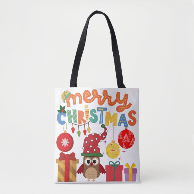 BOLSA TOTE MERRY CHRISTMAS APRESENTA PAPAIS NOEIS DE LUZ NOVO (Frente)