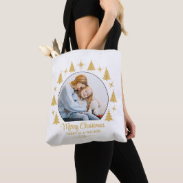 Bolsa Tote Merry Christmas Merry As A Mother White Gold Photo
