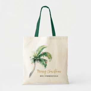 Bolsa Tote Merry Christmas Palm Tree School Custom