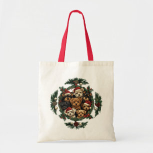 Bolsa Tote Merry Christmas Yorkshire Terrier Dogs