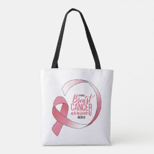 Bolsa Tote Mês BCA de Desenho de Fita de câncer de mama Rosa