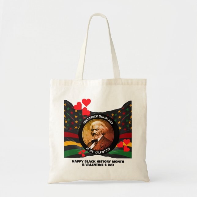 Bolsa Tote Mês da História Negra FREDERICK DOUGLASS Dia dos N (Frente)