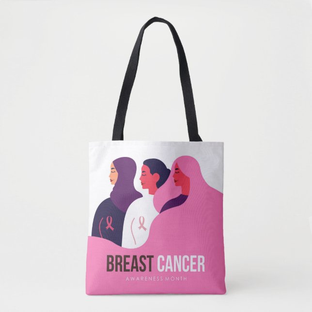 Bolsa Tote Mês de consciência do câncer de mama (Frente)
