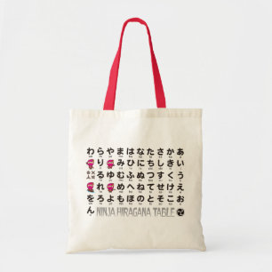 Bolsa Tote Mesa de Hiragana Japonesa Ninja Girl