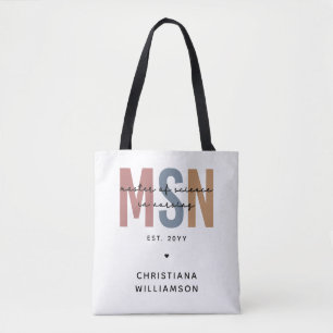 Bolsa Tote Mestre de Ciência em Enfermagem do MSN Personaliza