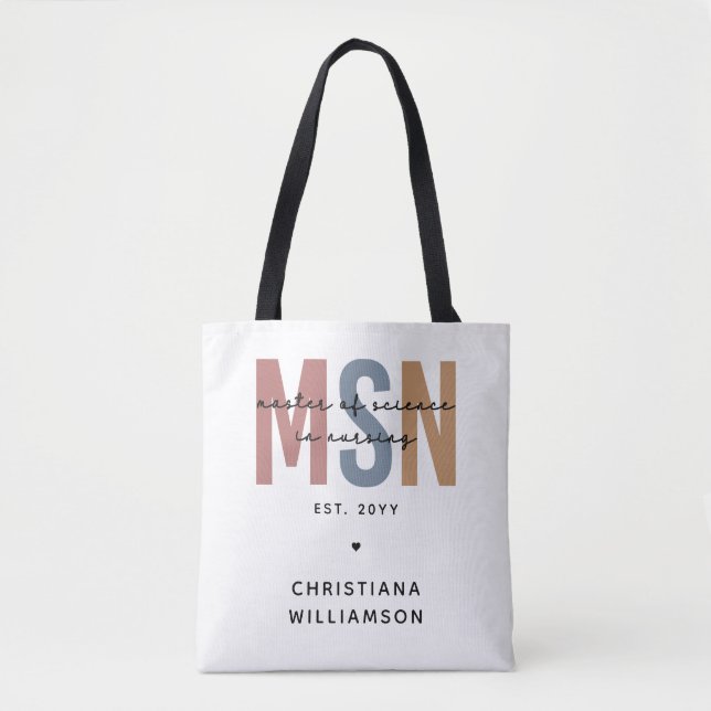 Bolsa Tote Mestre de Ciência em Enfermagem do MSN Personaliza (Frente)
