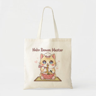 Bolsa Tote Mestre de Ramen de Gato Kawaii Fofinho Chef de Com