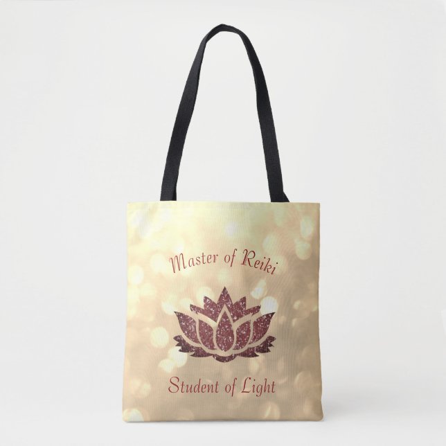 Bolsa Tote Mestre de Reiki Lotus design (Frente)