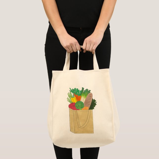 Bolsa Tote Meta Bag de Groceries Comida Comprando vegetais de (Frente (produto))