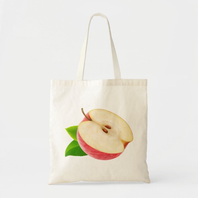 Bolsa Tote Metade de maçã vermelha (Frente)