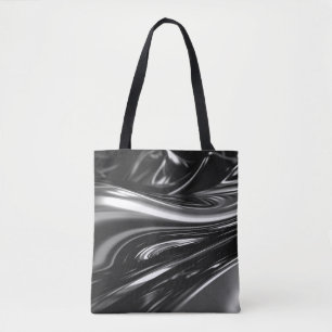 Bolsa Tote Metal Prateado Fluindo