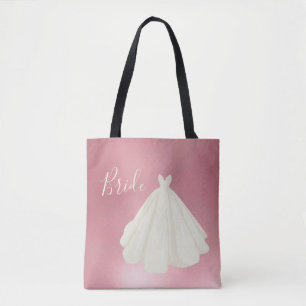 Bolsa Tote Metálico Cor-de-Rosa de Script Brilhante de Casame