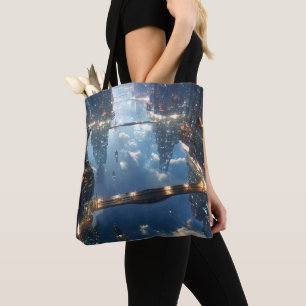 Bolsa Tote Metrópole Flutuante no Céu