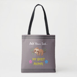 Bolsa Tote Meu Animal Espiritual | Preguiça Fofa Dormindo